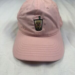 Boba Bubble Tea Slideback Hat‎ Pink One Size Embroidered ChoKoLids